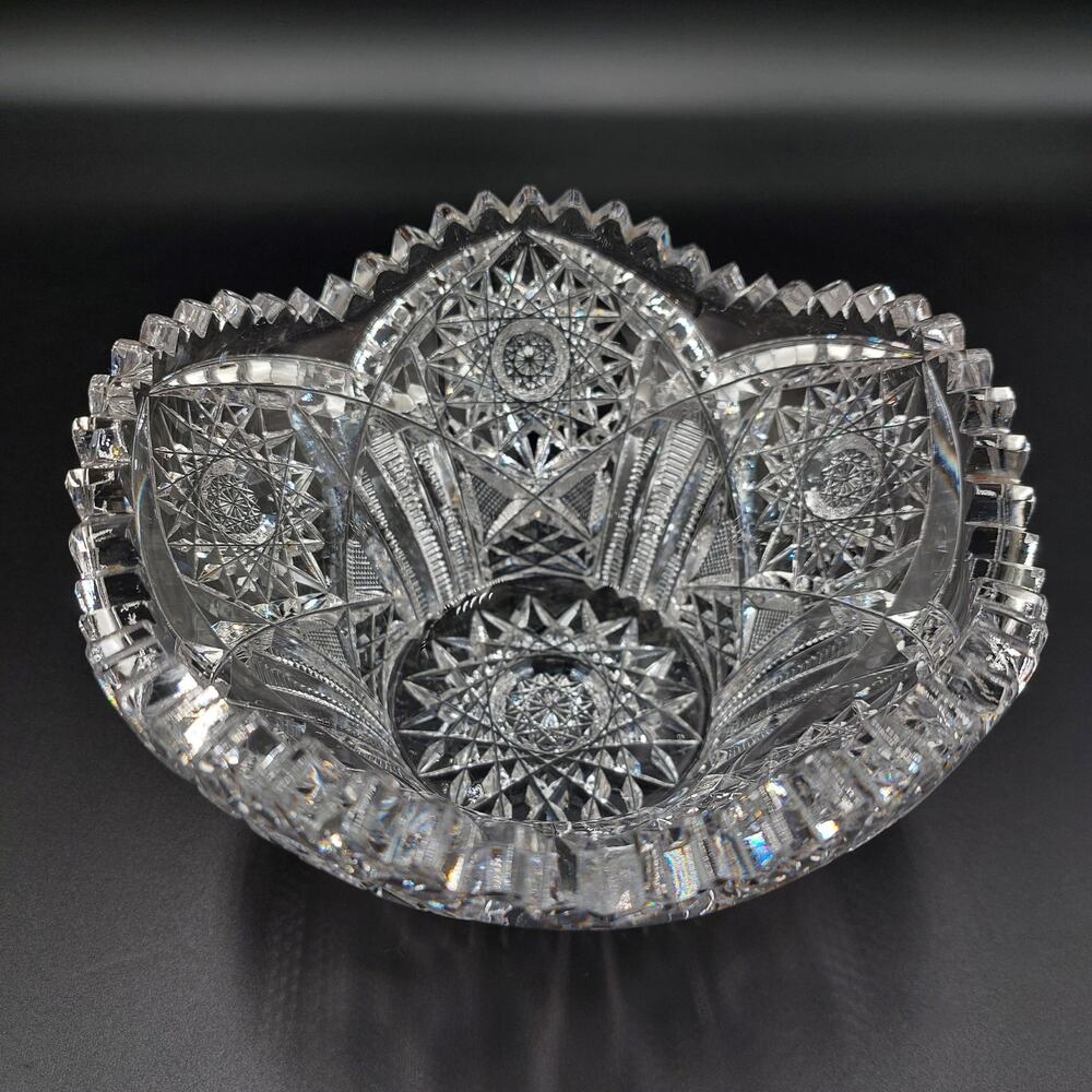 American Brilliant Cut Glass Dish (ABP) 5" Trinket or Candy Dish